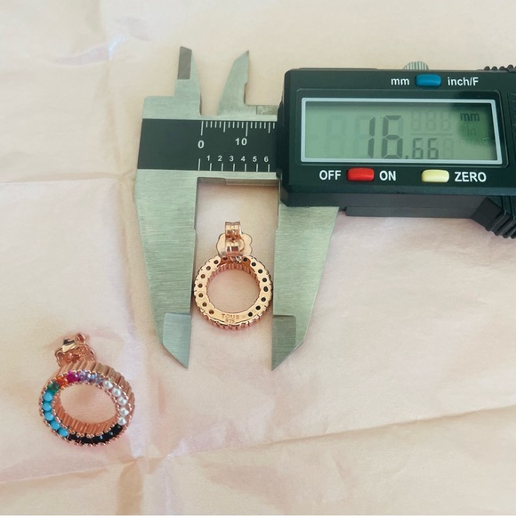 Tous Multicolor Big Circle Beaded Round Doughnut Spanish Bear Earrings Pin Stud - Picture 11 of 16